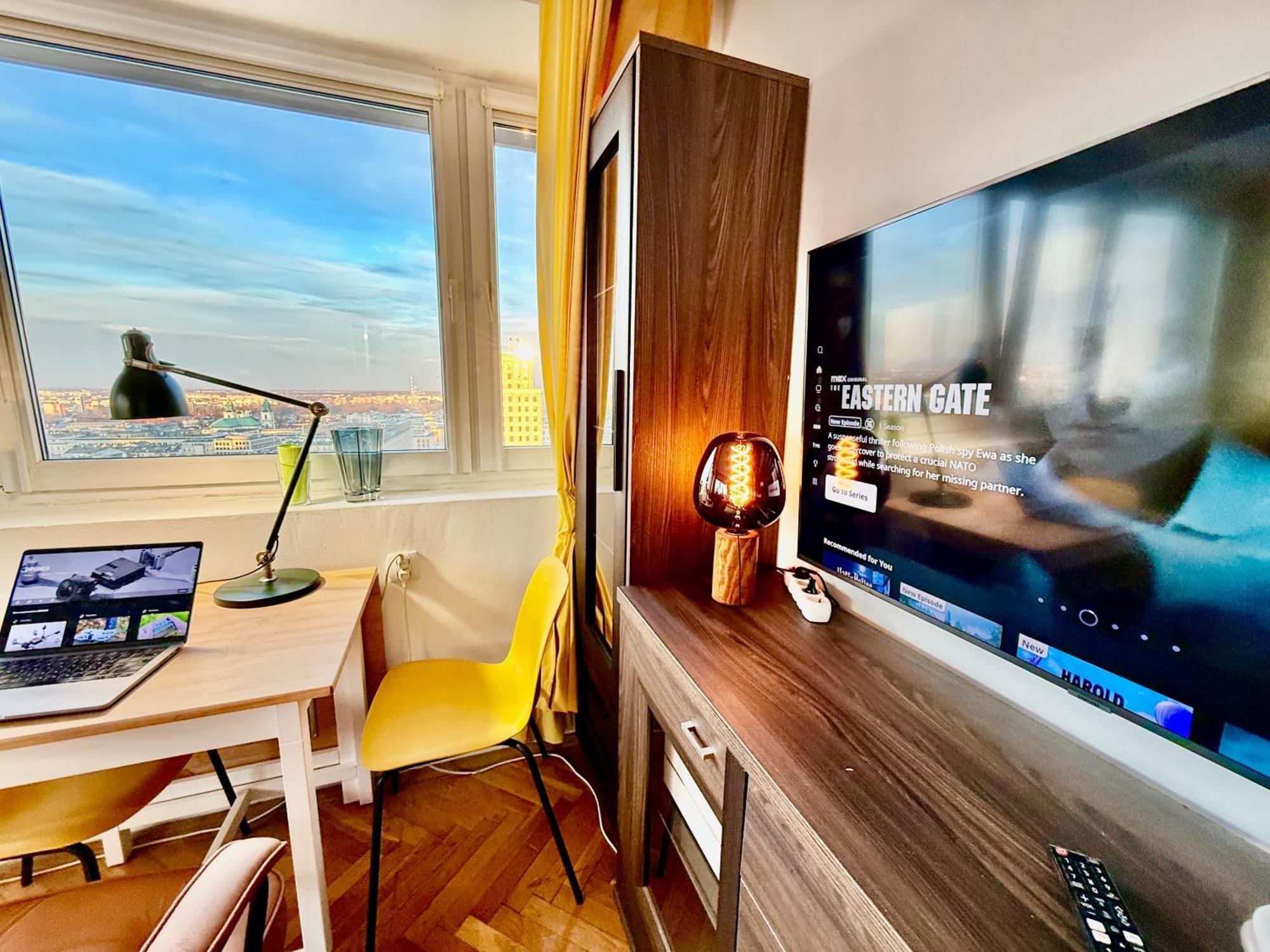 Super Apartment Yellow 2X Metro Fast Wifi 1 Gbs Netflix Panorama Miasta Βαρσοβία Εξωτερικό φωτογραφία