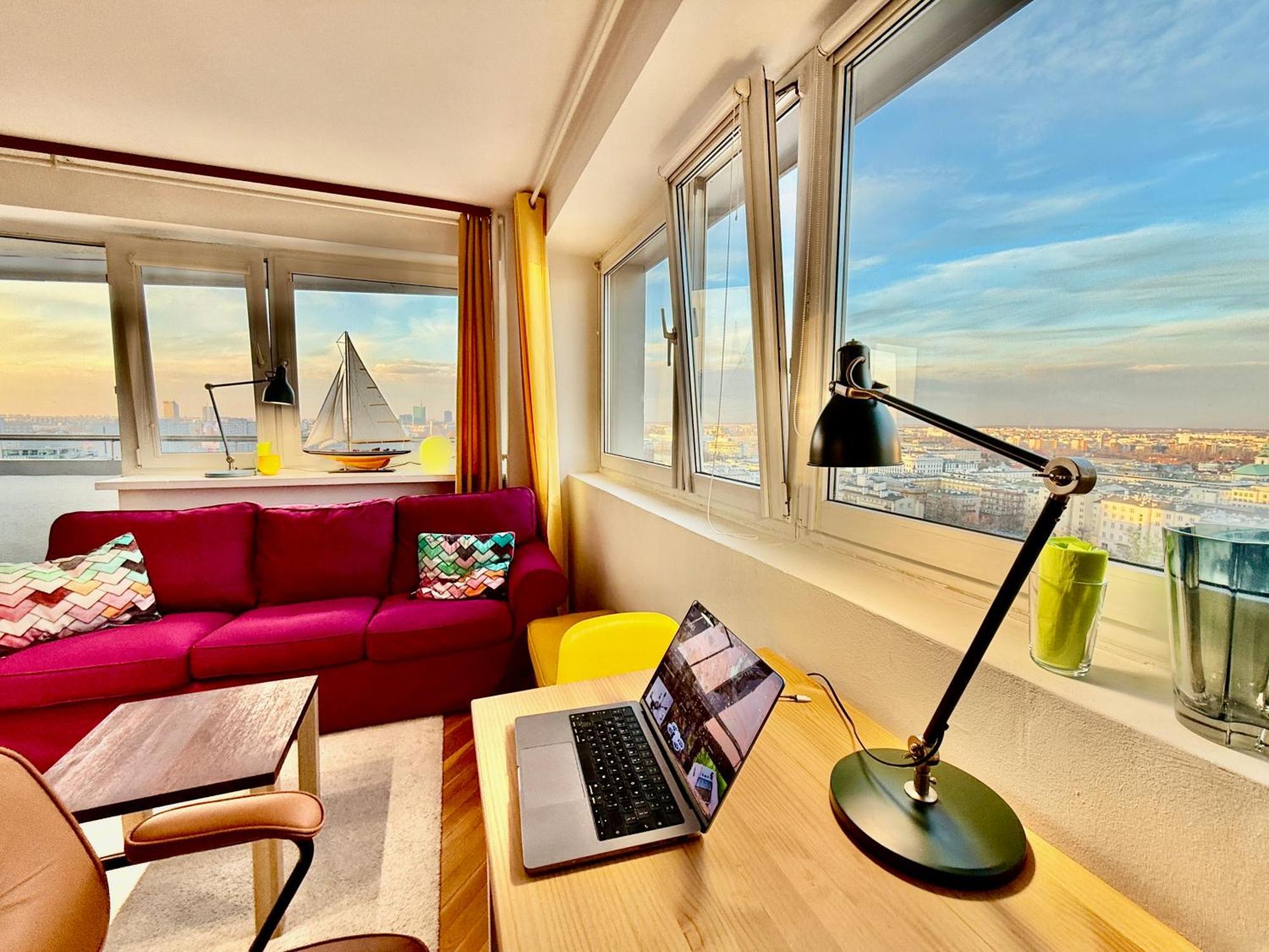 Super Apartment Yellow 2X Metro Fast Wifi 1 Gbs Netflix Panorama Miasta Βαρσοβία Εξωτερικό φωτογραφία