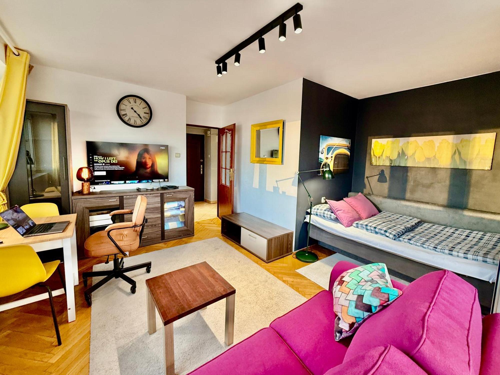 Super Apartment Yellow 2X Metro Fast Wifi 1 Gbs Netflix Panorama Miasta Βαρσοβία Εξωτερικό φωτογραφία