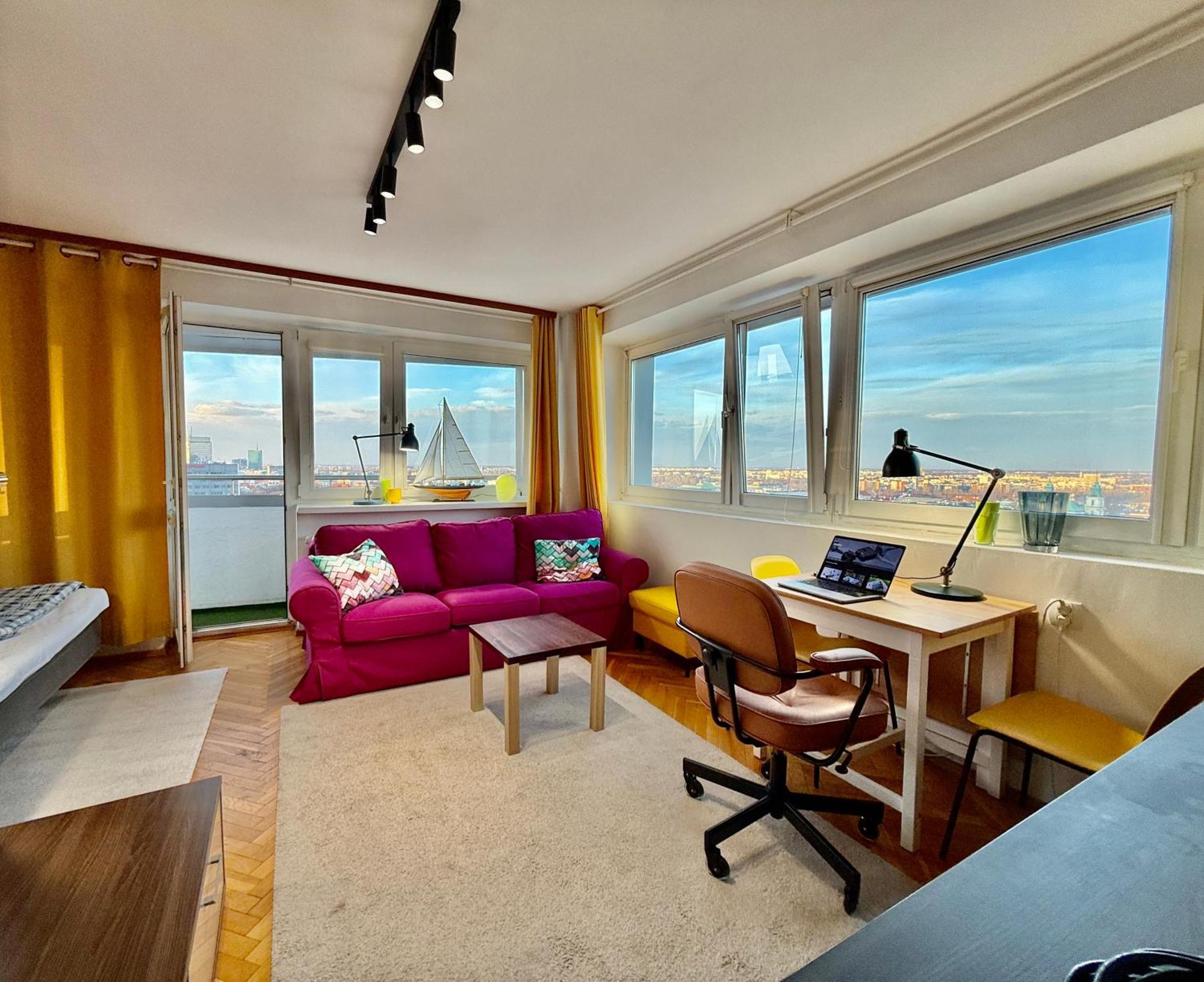 Super Apartment Yellow 2X Metro Fast Wifi 1 Gbs Netflix Panorama Miasta Βαρσοβία Εξωτερικό φωτογραφία