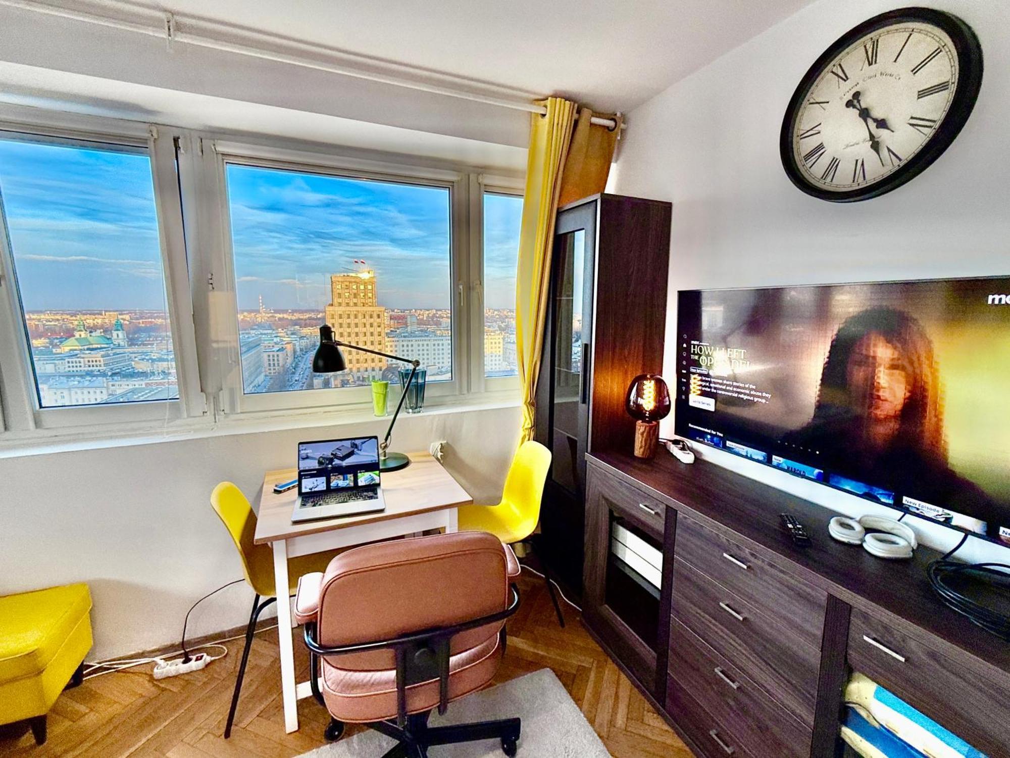 Super Apartment Yellow 2X Metro Fast Wifi 1 Gbs Netflix Panorama Miasta Βαρσοβία Εξωτερικό φωτογραφία
